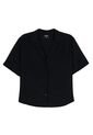 Camisa Manga Corta Brezo Para Mujer Negra de Totto