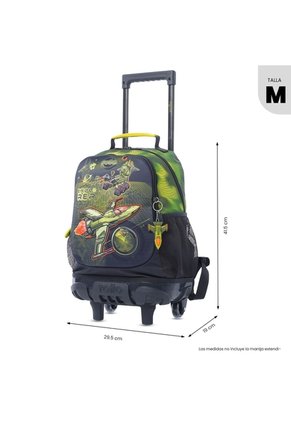 Maleta Para Niño Con Ruedas Explorer Ship Mediano Verde