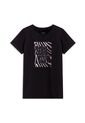 Camiseta Estampada Para Mujer Prime Manga Corta Negra de Totto