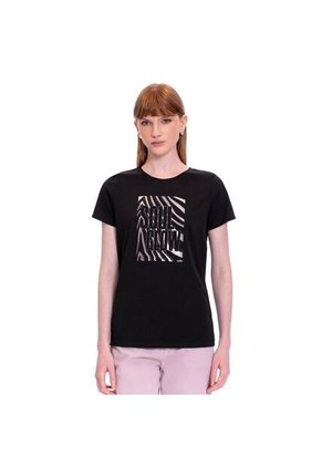 Camiseta Estampada Para Mujer Prime Manga Corta Negra