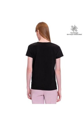 Camiseta Estampada Para Mujer Prime Manga Corta Negra