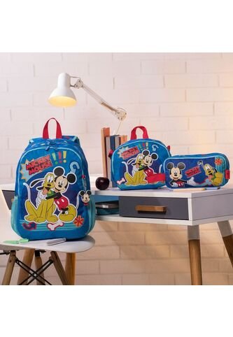 Combo Escolar Morral Mickey & Pluto Walt + Lonchera Y Cartuchera Totto