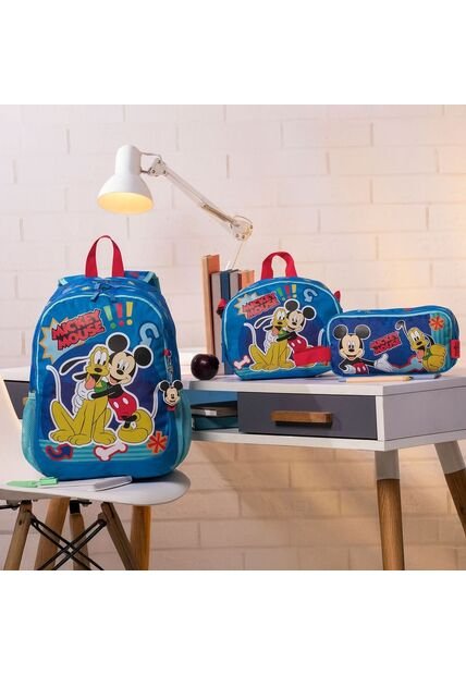 Combo Escolar Morral Mickey & Pluto Walt + Lonchera Y Cartuchera