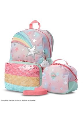 Lonchera Térmica Para Niña Rainbow Star Mediano Rosada