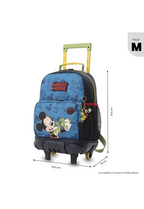 Combo Escolar Morral Con Ruedas Mickey + Lonchera Y Cartuchera