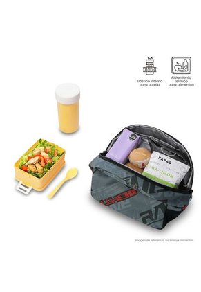 Lonchera Térmica Para Niño Grand Prix Mediano Gris