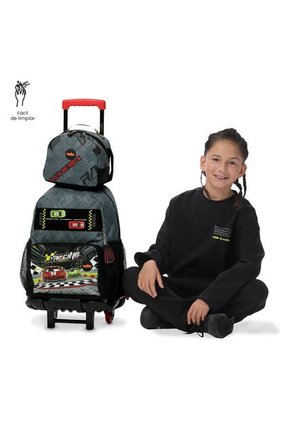 Lonchera Térmica Para Niño Grand Prix Mediano Gris