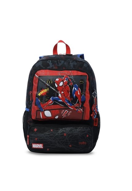Morral Para Niño Spiderman Hero Grande Negro