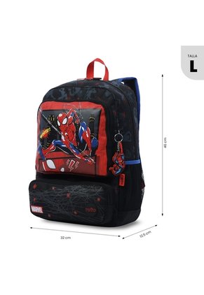 Morral Para Niño Spiderman Hero Grande Negro
