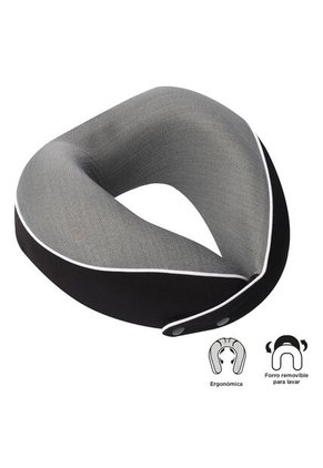Almohada De Viaje Memory Foam Plane Negra