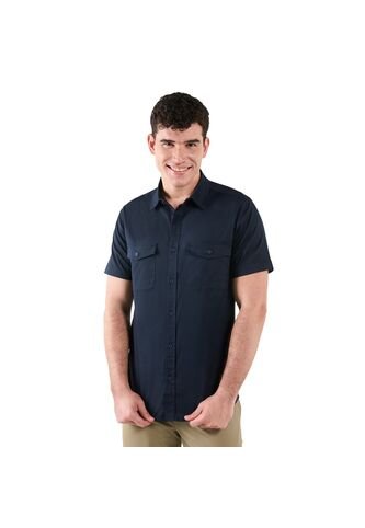 Camisa Para Hombre Manga Corta Garnet Azul Totto