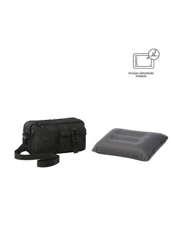 Kit X 2 Bolso Para Hombre + Almohada Urban Bird Negro Totto