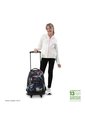 Morral Escolar Con Ruedas Para Niña Renglón Grande Negro de Totto