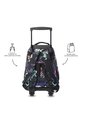 Morral Escolar Con Ruedas Para Niña Renglón Grande Negro de Totto