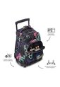Morral Escolar Con Ruedas Para Niña Renglón Grande Negro de Totto