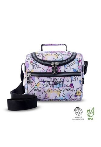 Lonchera Térmica Para Mujer Pizarra Glitter Mediano Rosada Totto