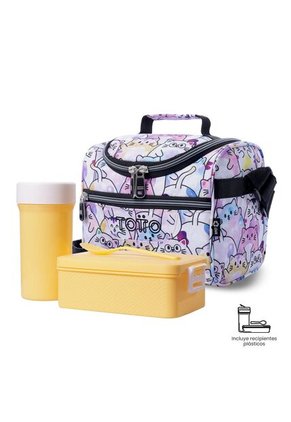 Lonchera Térmica Para Mujer Pizarra Glitter Mediano Rosada