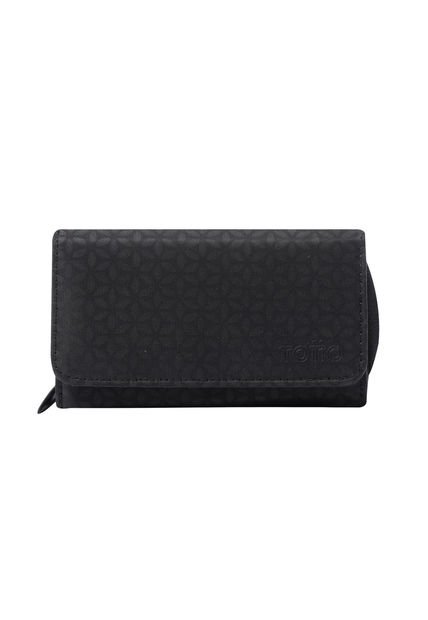 Billetera Texture Var Negra Mediana