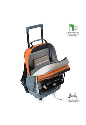 Maleta Para Niño Con Ruedas Gemini Mediano Naranja