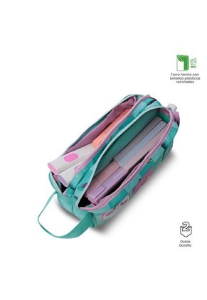 Cartuchera Escolar Grande Para Niña 2 Cuerpos Bunny Pump Azul