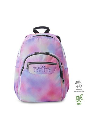 Morral Juvenil Porta PC 14" Acuarela Glitter Rosado