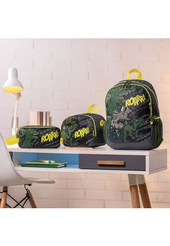 Combo Escolar Morral Dinoroarr + Lonchera Y Cartuchera Totto