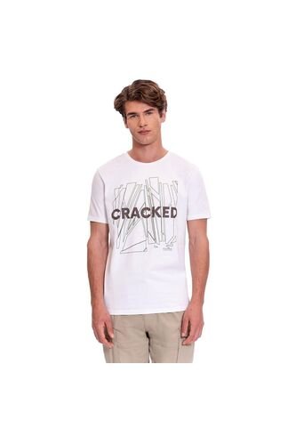 Camiseta Estampada Para Hombre Primen Blanca Totto