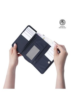 Billetera Para Mujer Texture Var Con RFID Blocker Azul