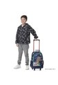 Maleta Para Niño Con Ruedas + Libro Para Colorear Panda Space Azul de Totto