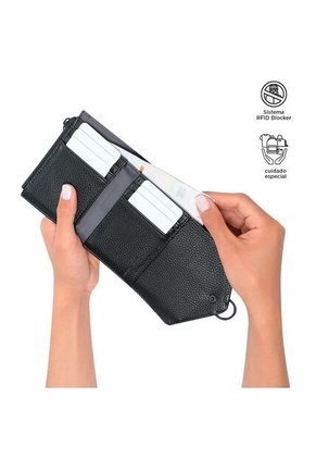 Billetera Para Mujer Soft Ney Negra Pequeña