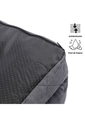 Cama Para Perros Acolchada Alina Gris Con Colchón Extraíble