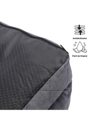 Cama Para Perros Acolchada Alina Gris Con Colchón Extraíble