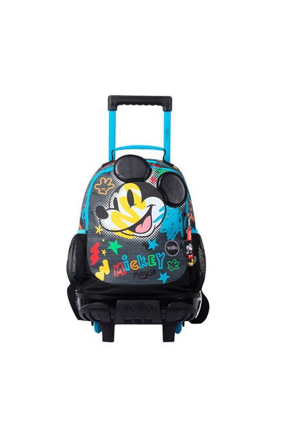 Morral Con Ruedas Para Niño Mickey Mediano Gris