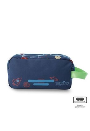 Cartuchera Escolar Grande Para Niño 2 Cuerpos Panda Space Azul