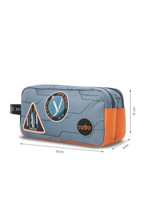 Cartuchera Escolar Grande Para Niño 2 Cuerpos Gemini Gris