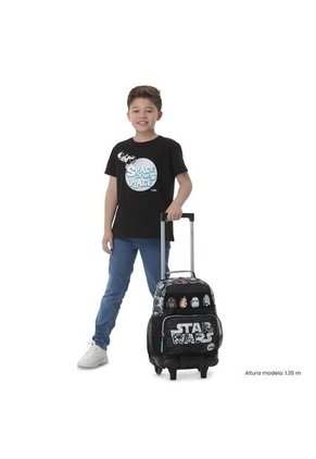 Maleta Para Niño Con Ruedas Star Wars Jedi Mediano Negro