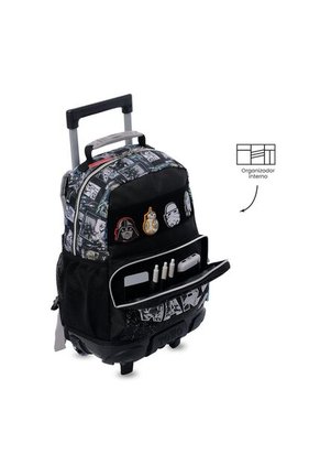 Maleta Para Niño Con Ruedas Star Wars Jedi Mediano Negro