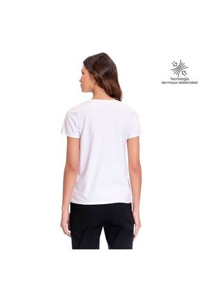 Camiseta Estampada Para Mujer Prime Manga Corta Blanca