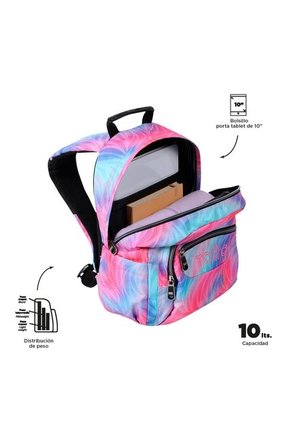 Morral Para Mujer Juvenil Porta PC 10" Tempera Glitter Rosado