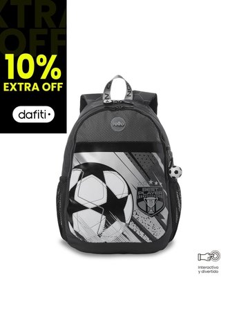 Morral Para Niño Champion Grande Gris Con Diseño De Fútbol Totto