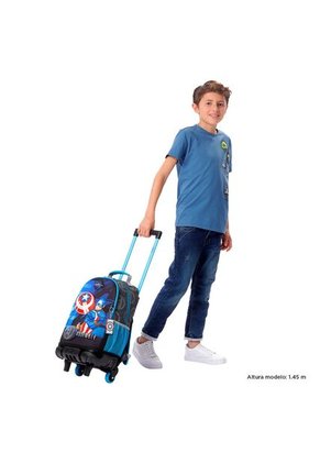Morral Con Ruedas Niño Avengers Capitán América Mediano Gris