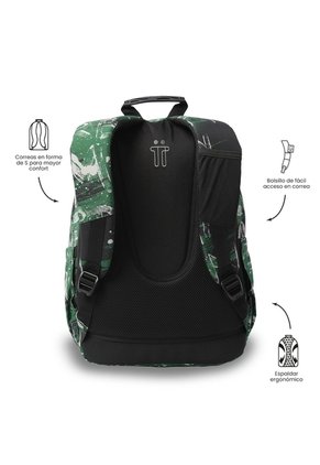 Morral Juvenil Porta PC 14" Acuarela Verde