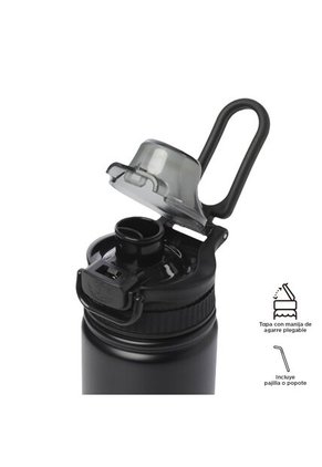 Termo Para Agua Jet 750ml Negro Doble Pared