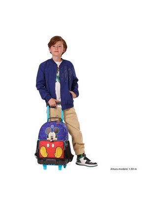 Morral Con Ruedas Niño Mickey Mediano Azul