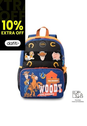 Morral Para Niño Toy Story Woody Mediano Color Azul Totto