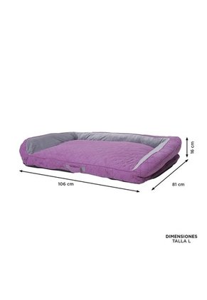 Cama Para Perros Acolchada Alina Morada Con Colchón Extraíble