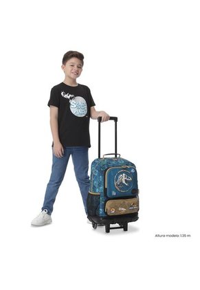 Maleta Para Niño Con Ruedas Jurassic World Territory Grande Azul