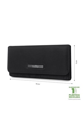 Billetera Para Mujer Adelaide 2 Con RFID Blocker Negra