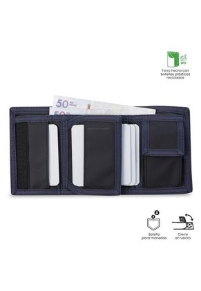 Billetera Para Hombre Contrast Can Con RFID Blocker Azul