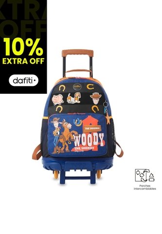 Maleta Para Niño Con Ruedas Toy Story Woody Grande Azul Totto
